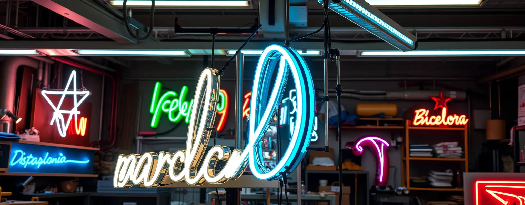 Fondo header servicio construcción neon