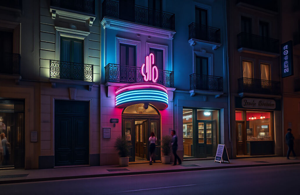 Fondo para entrada funciones luces neon