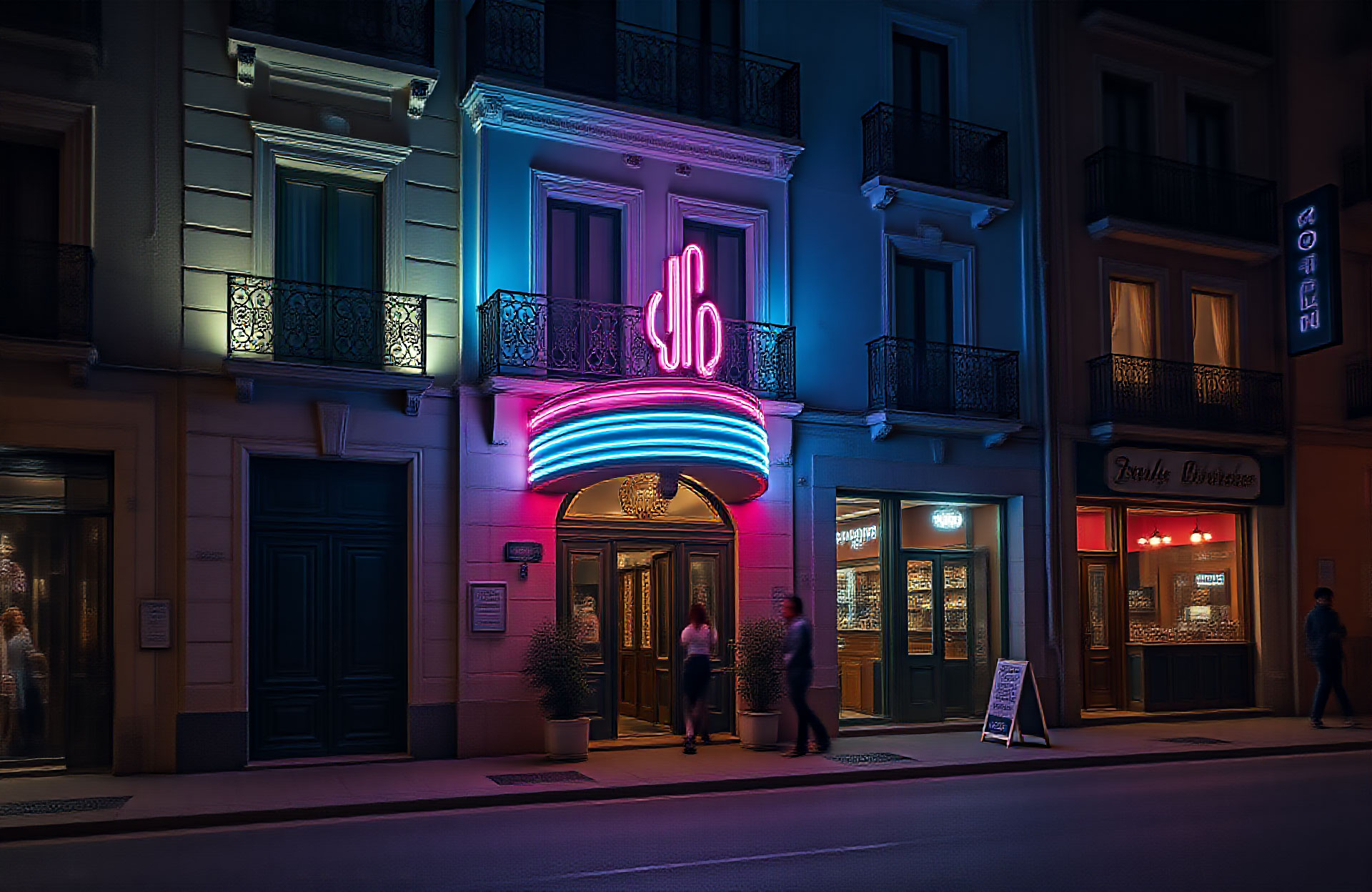 Fondo para entrada funciones luces neon